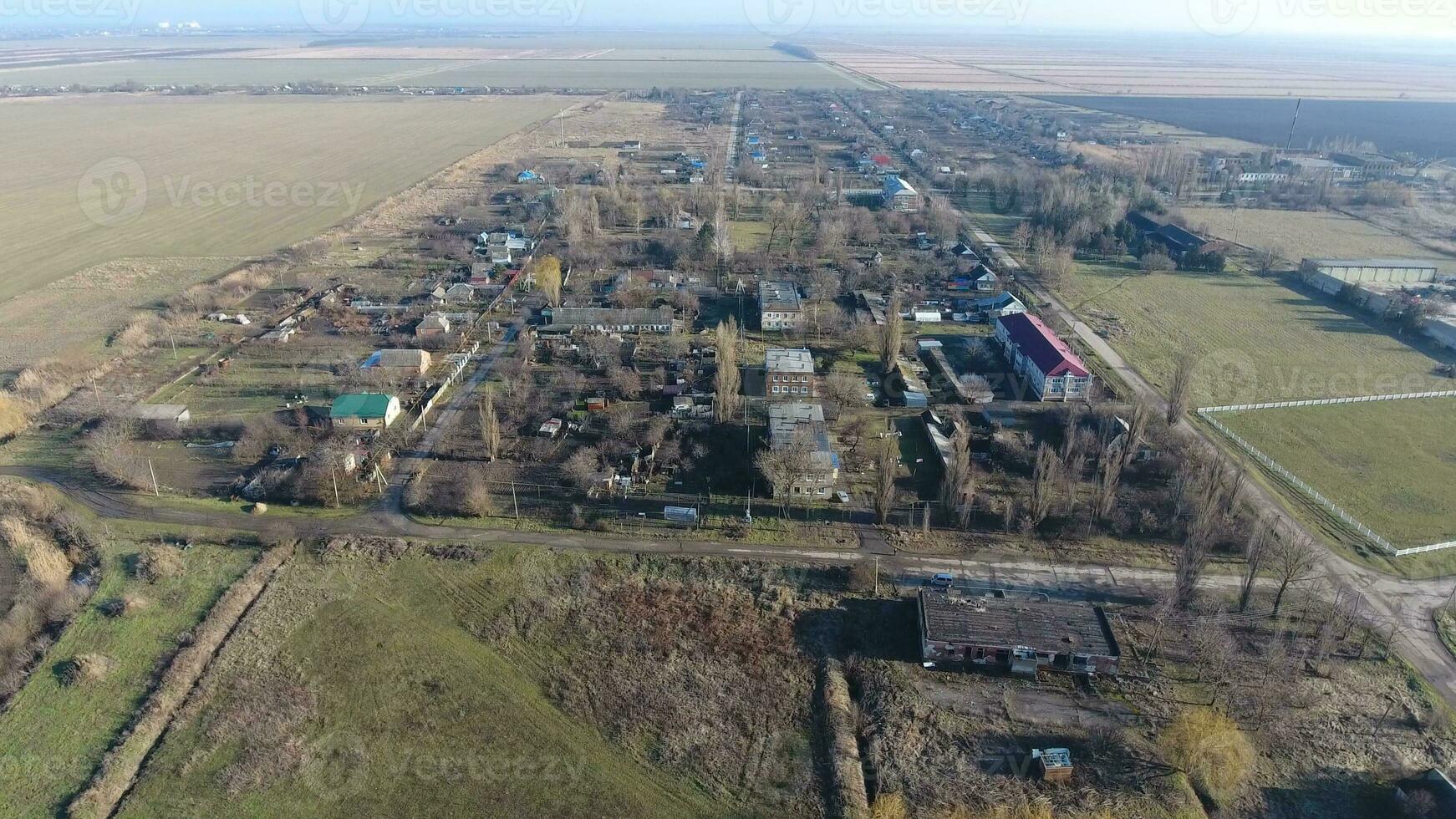 Village Elitnyy Krasnoarmeyskiy District, Krasnodar Krai, Russia. Flying at an altitude of 100 meters. The ruin and oblivion photo