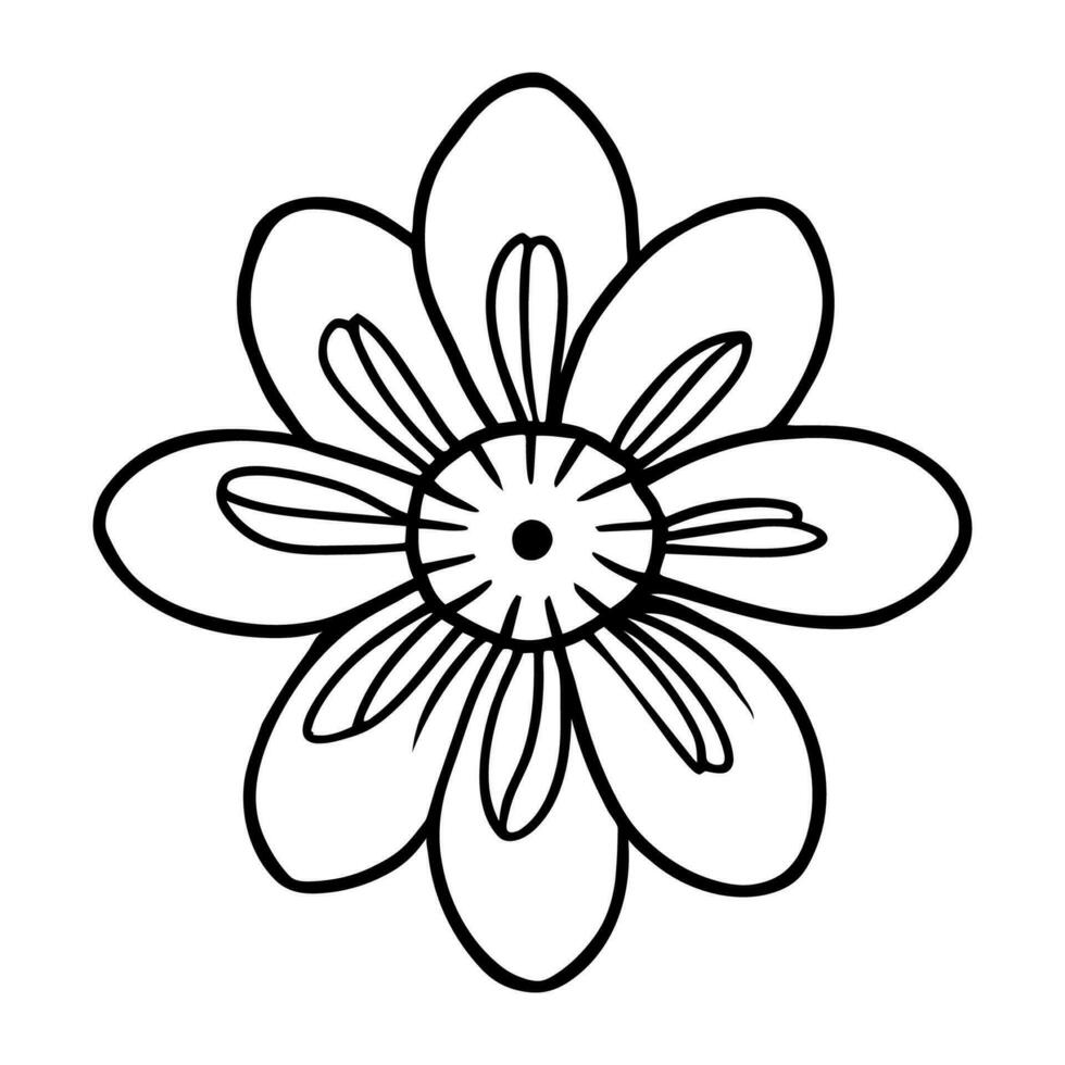 Hand drawn simple flower illustration vector