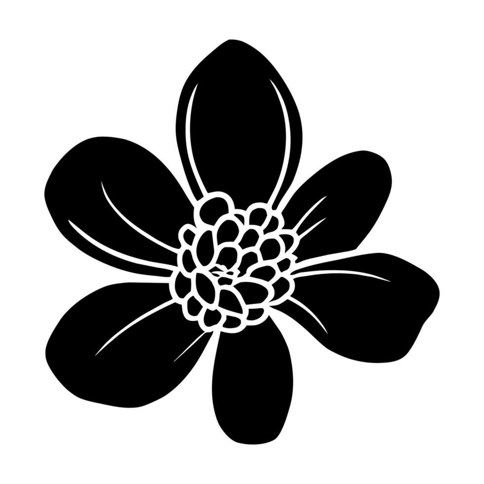 Hand drawn simple flower illustration vector