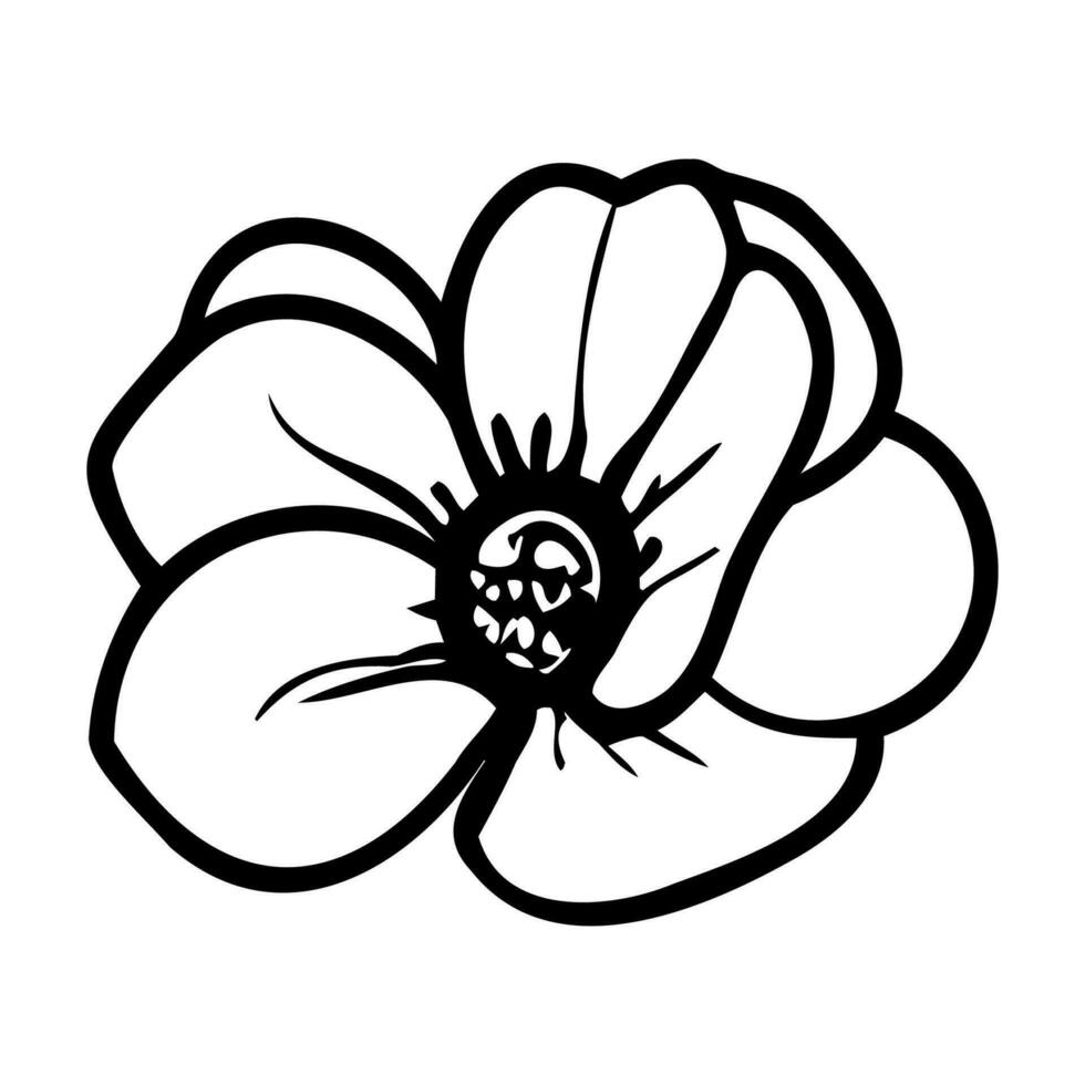 Hand drawn simple flower illustration vector
