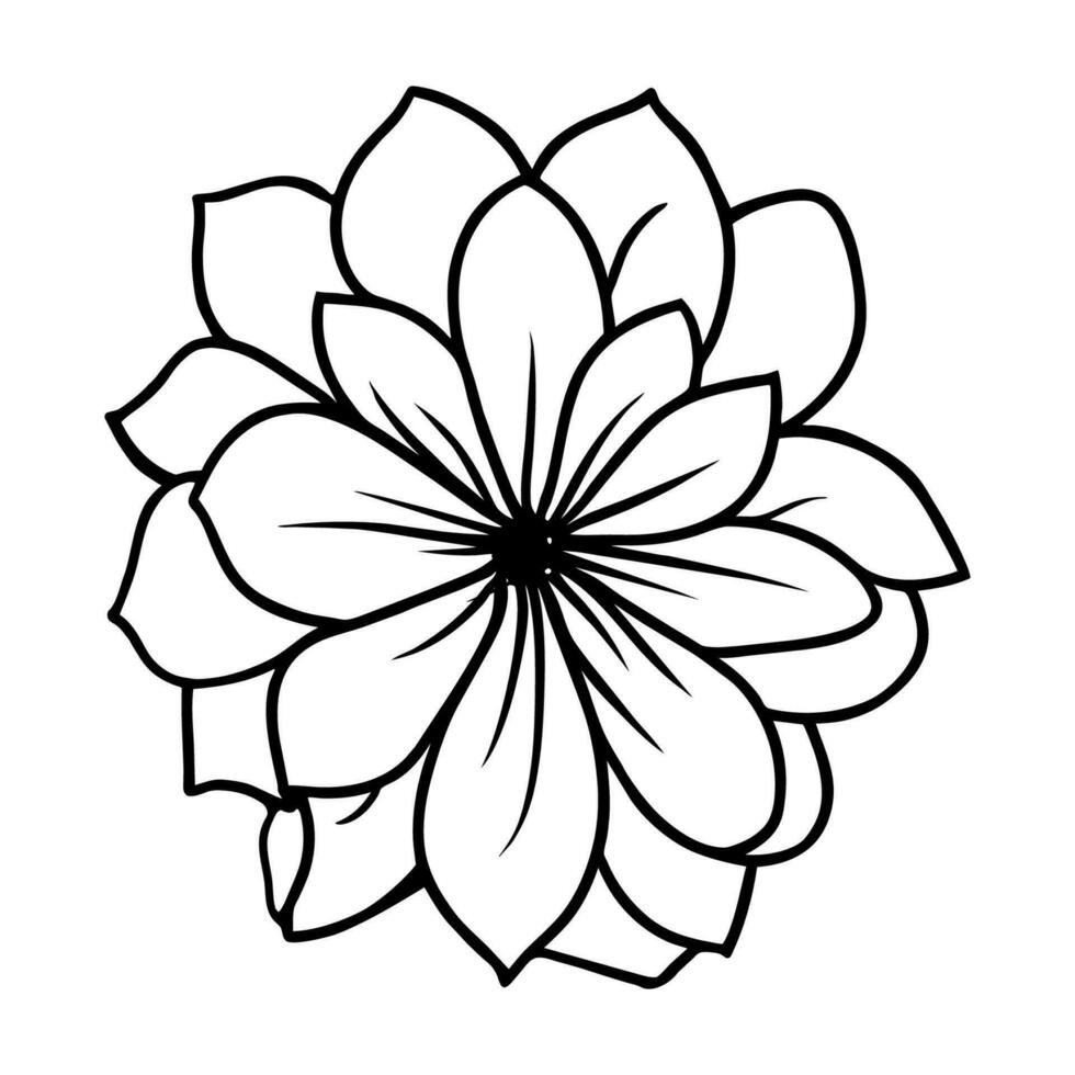 Hand drawn simple flower illustration vector