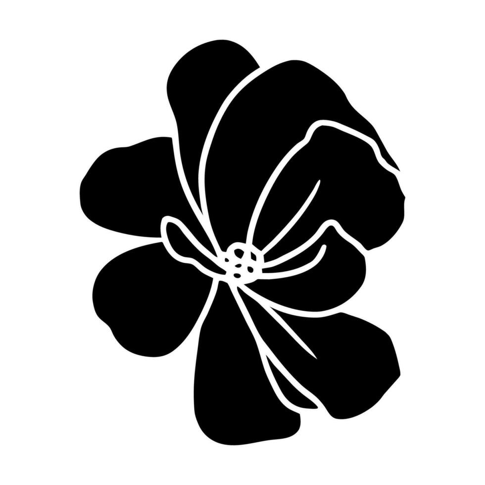 Hand drawn simple flower illustration vector