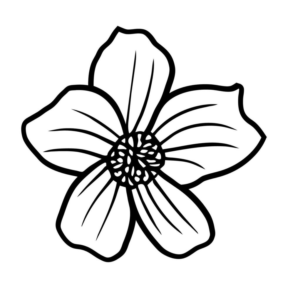 Hand drawn simple flower illustration vector