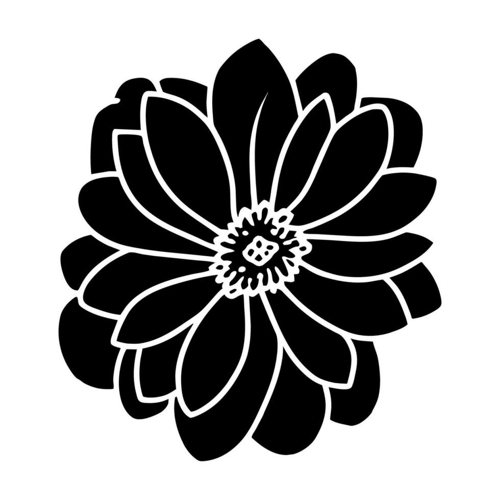 Hand drawn simple flower illustration vector