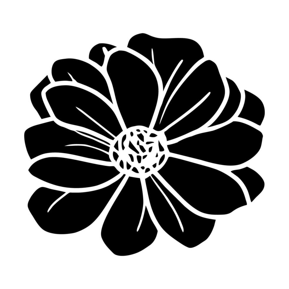 Hand drawn simple flower illustration vector