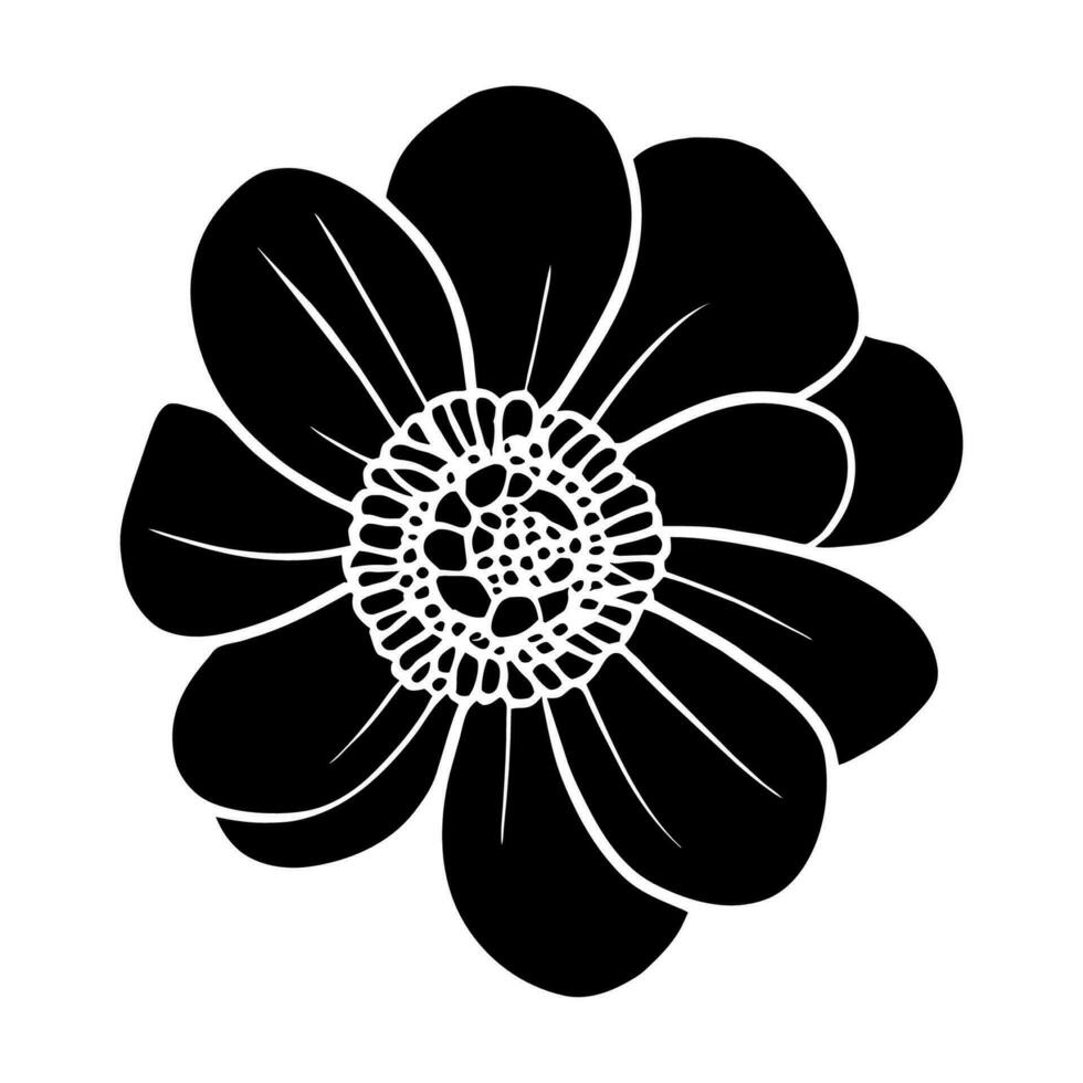 Hand drawn simple flower illustration vector