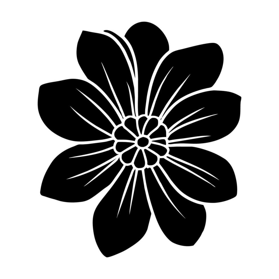 Hand drawn simple flower illustration vector