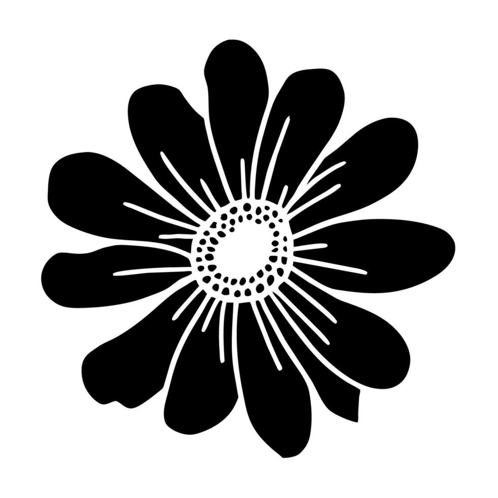 Hand drawn simple flower illustration vector