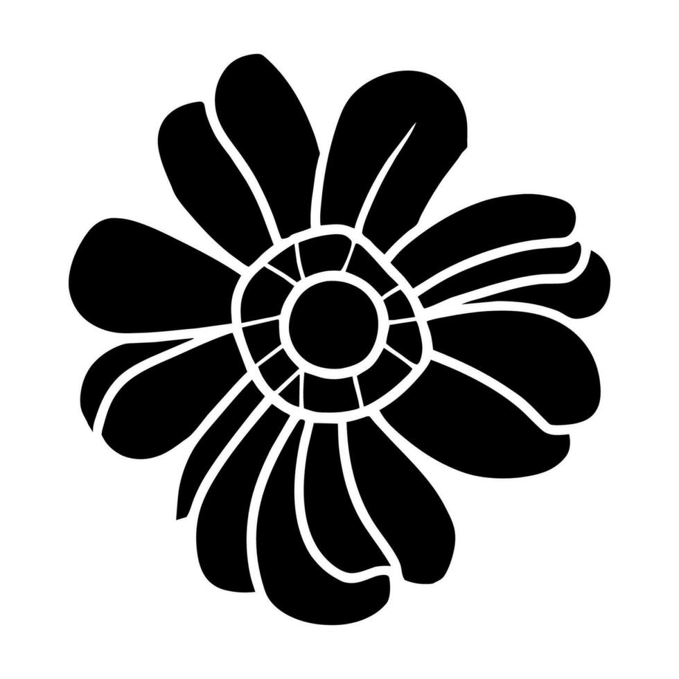 Hand drawn simple flower illustration vector
