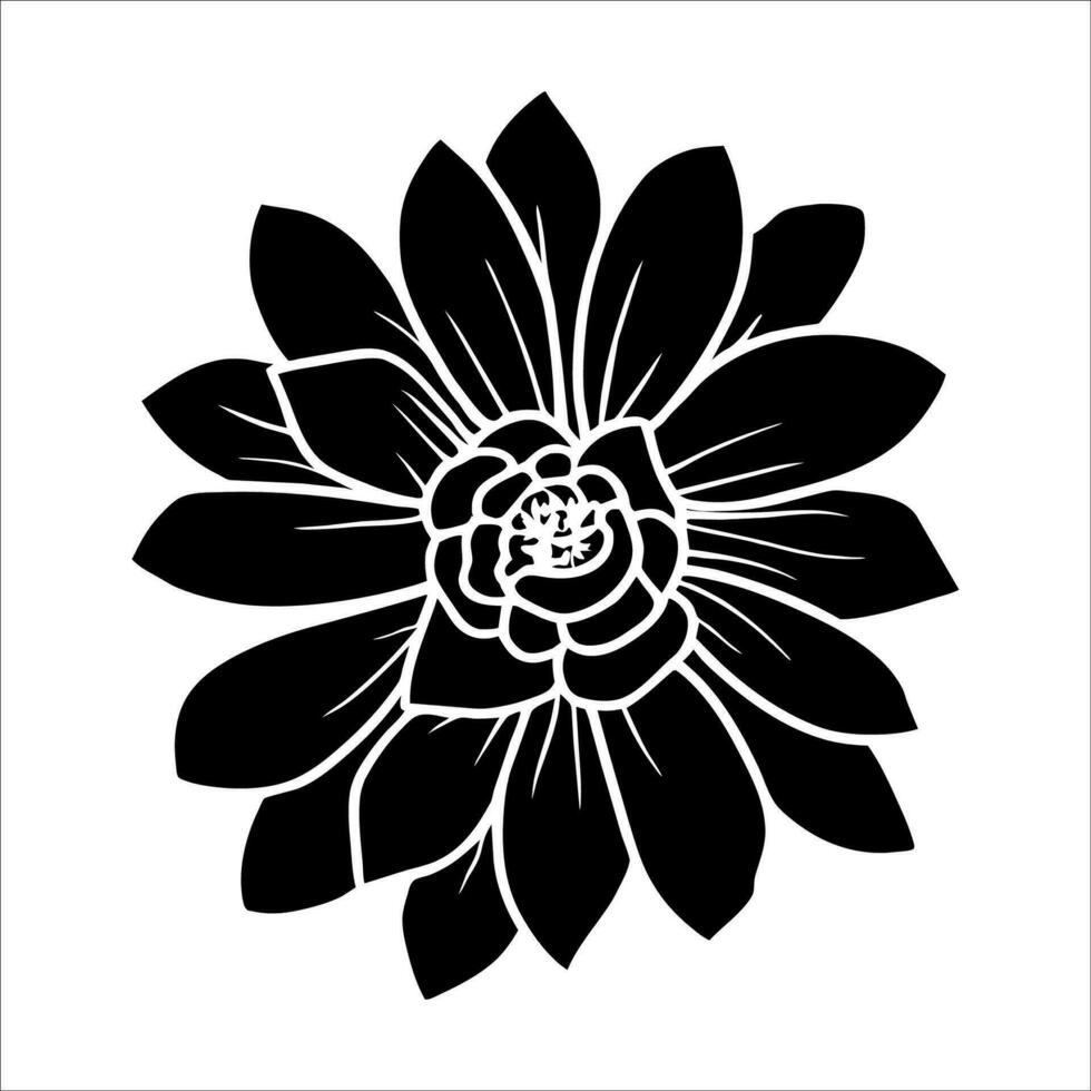 Hand drawn simple flower illustration vector