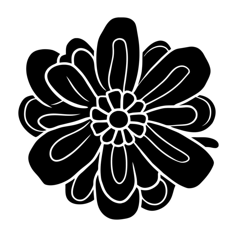 Hand drawn simple flower illustration vector