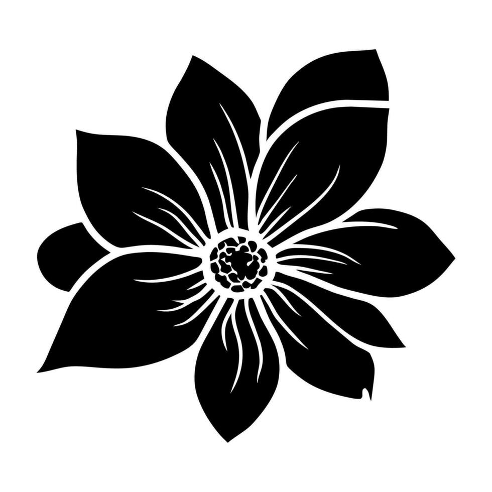 Hand drawn simple flower illustration vector