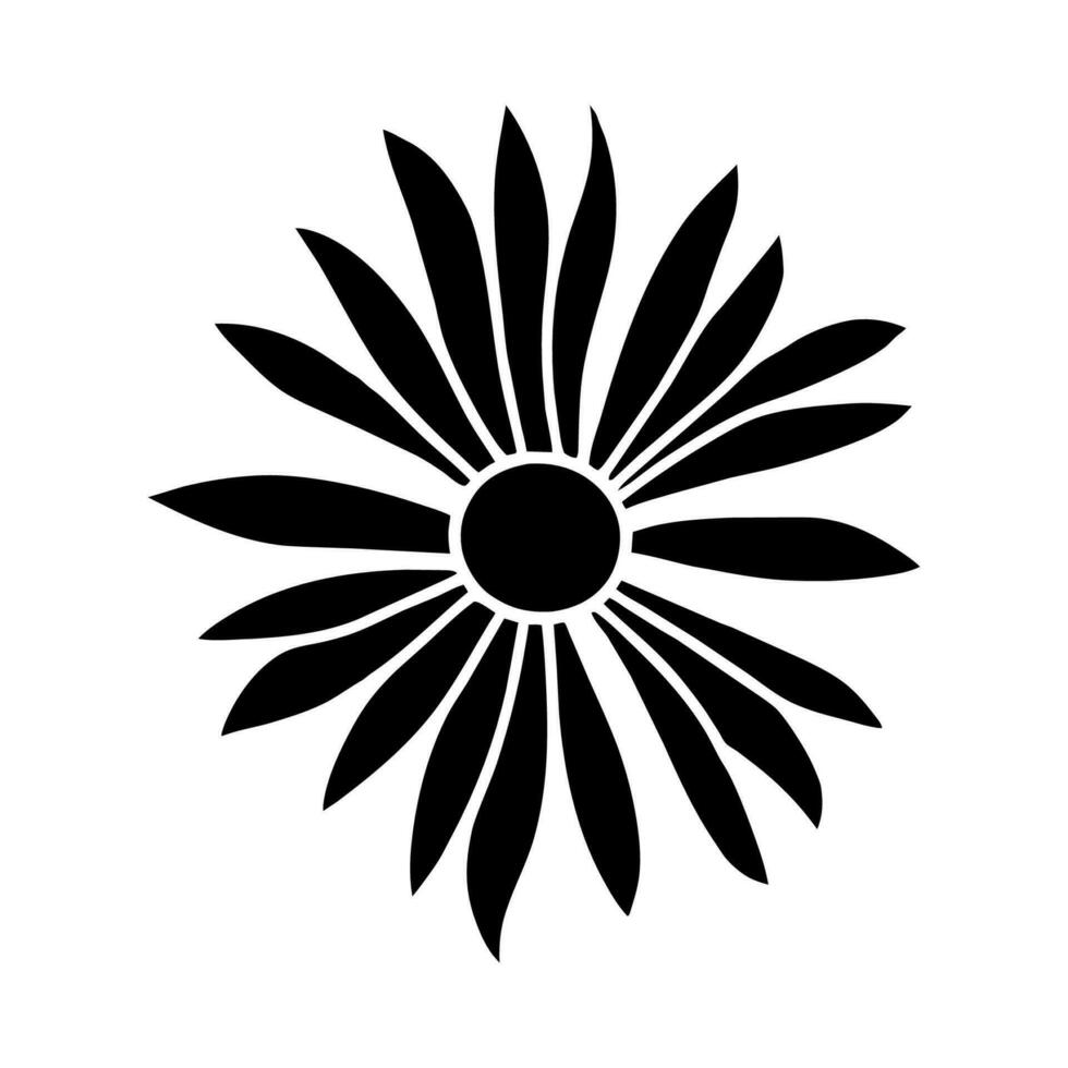 Hand drawn simple flower illustration vector