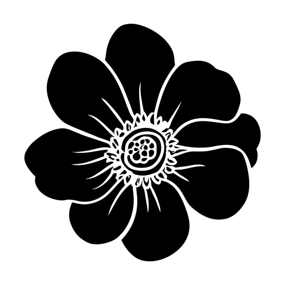 Hand drawn simple flower illustration vector