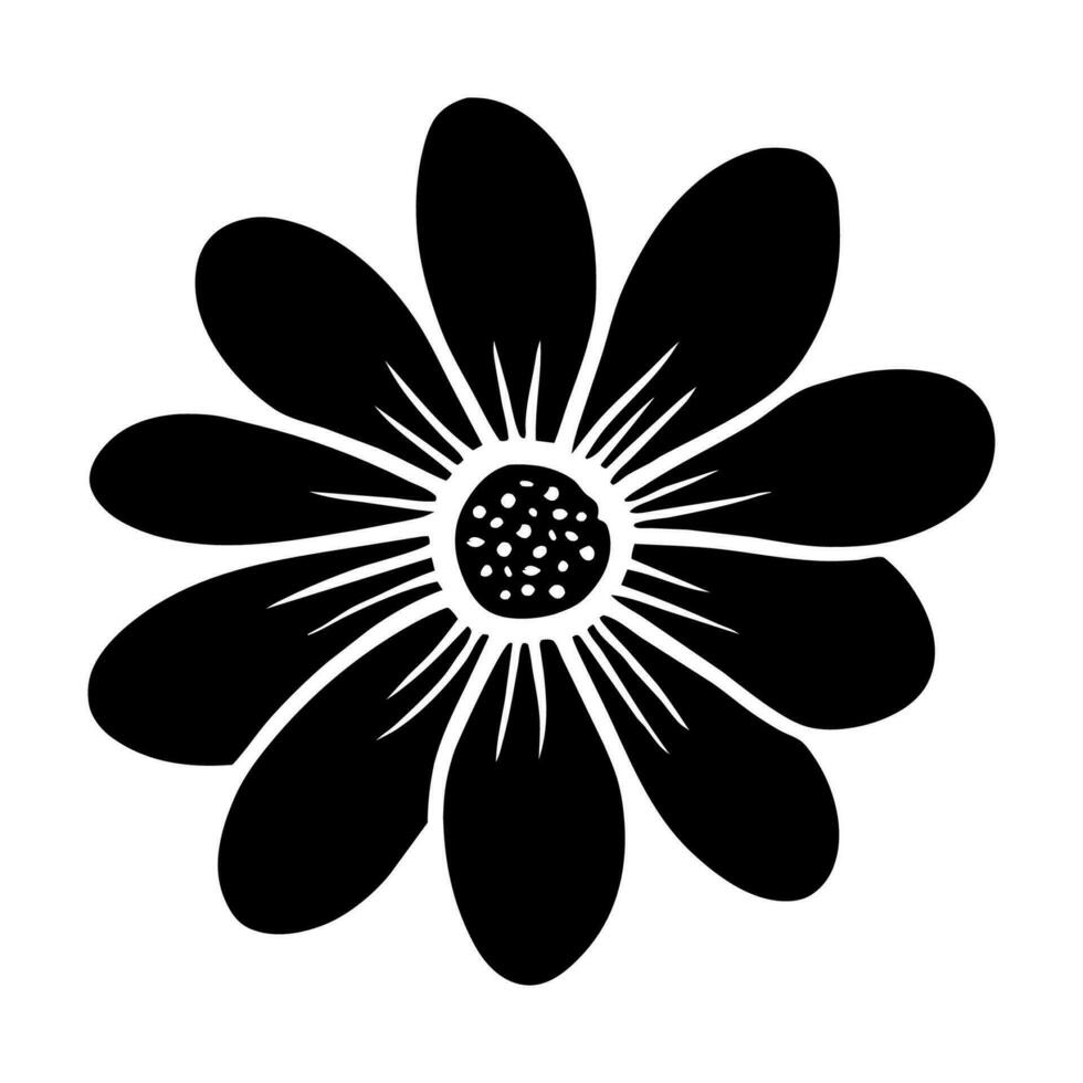Hand drawn simple flower illustration vector