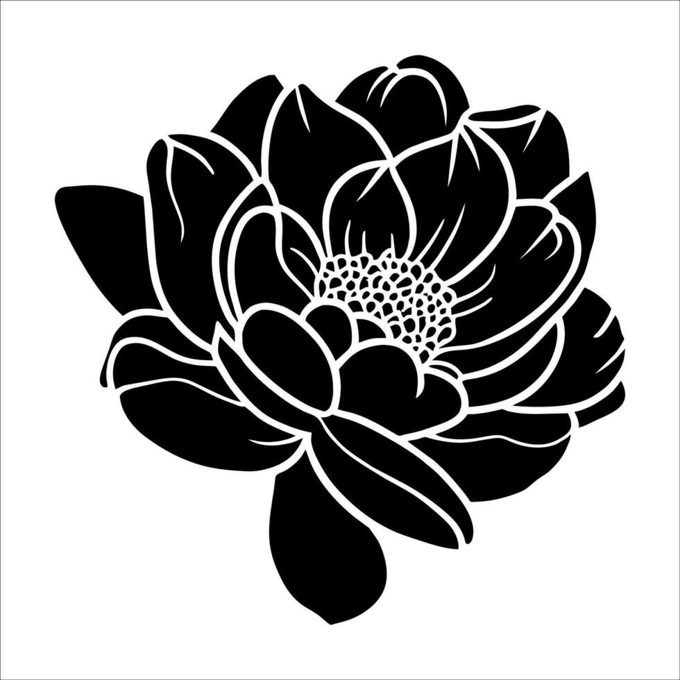 Hand drawn simple flower illustration vector