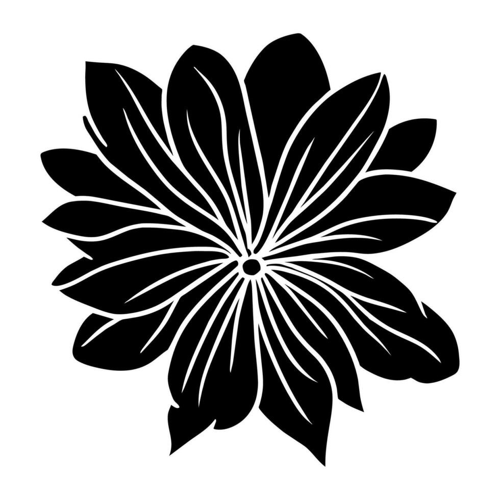 Hand drawn simple flower illustration vector