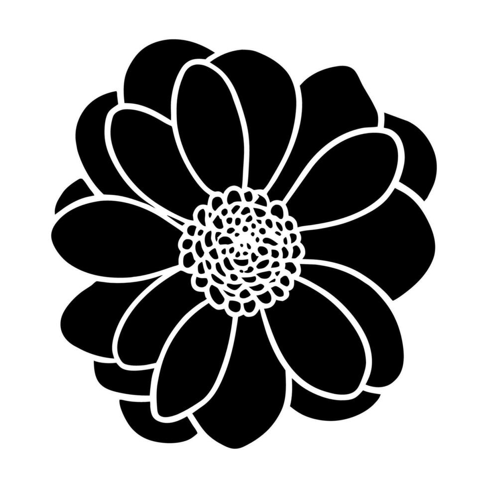 Hand drawn simple flower illustration vector