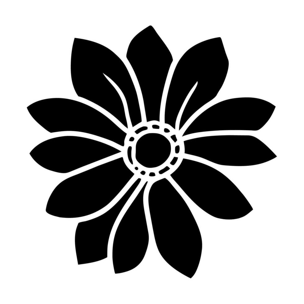 Hand drawn simple flower illustration vector