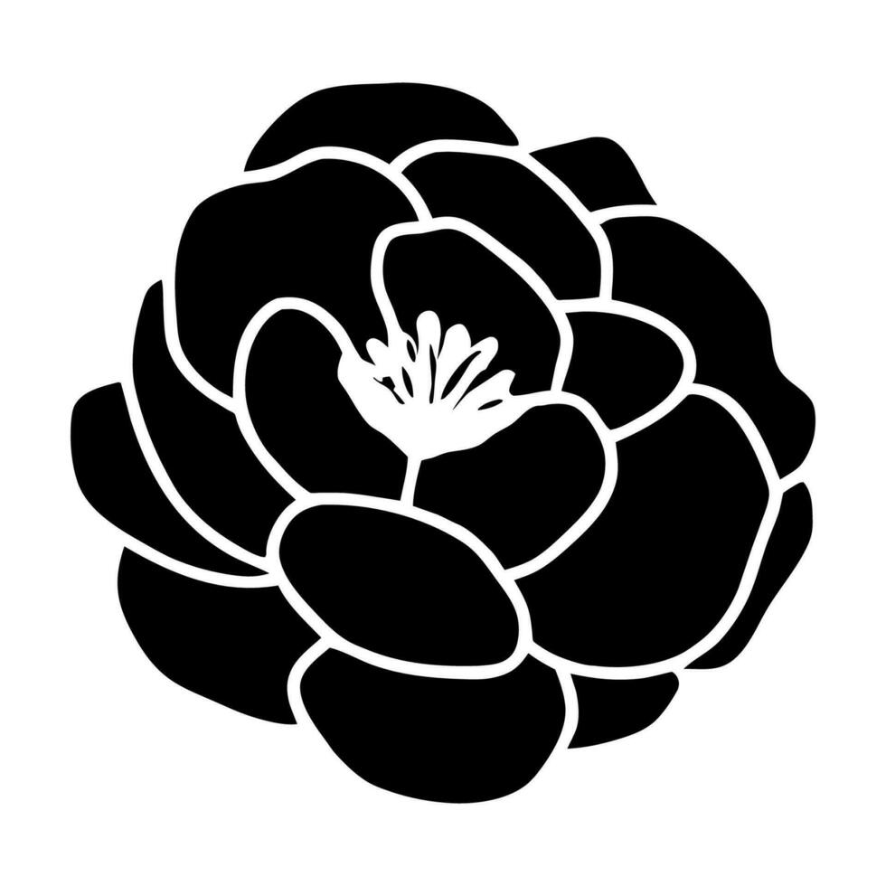 Hand drawn simple flower illustration vector
