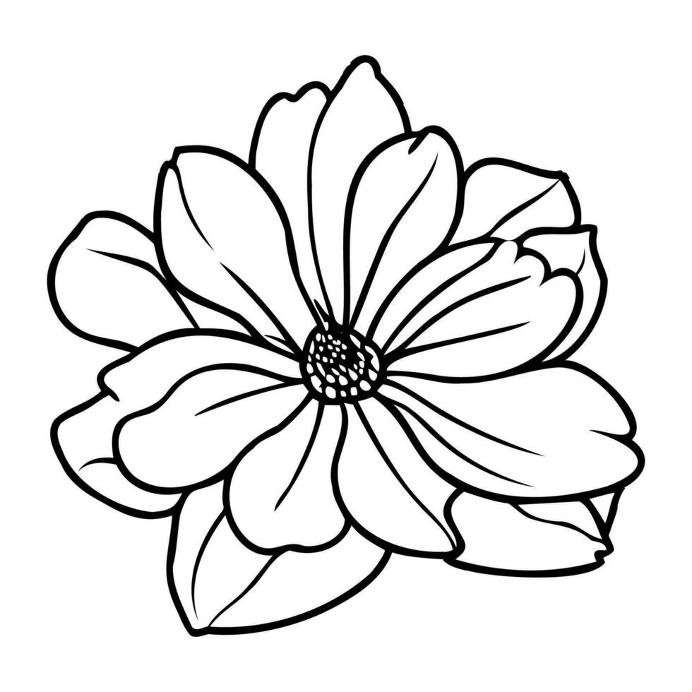 Hand drawn simple flower illustration vector