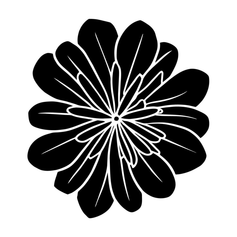Hand drawn simple flower illustration vector
