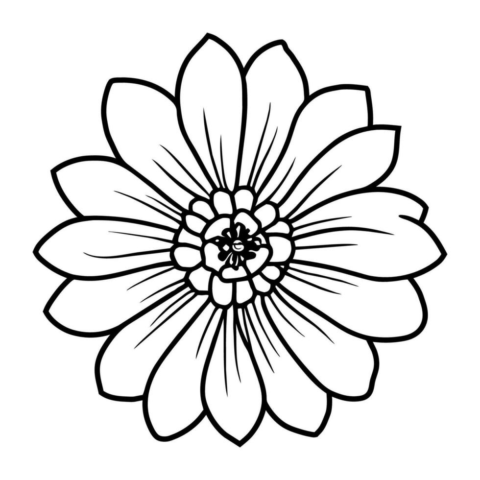 Hand drawn simple flower illustration vector