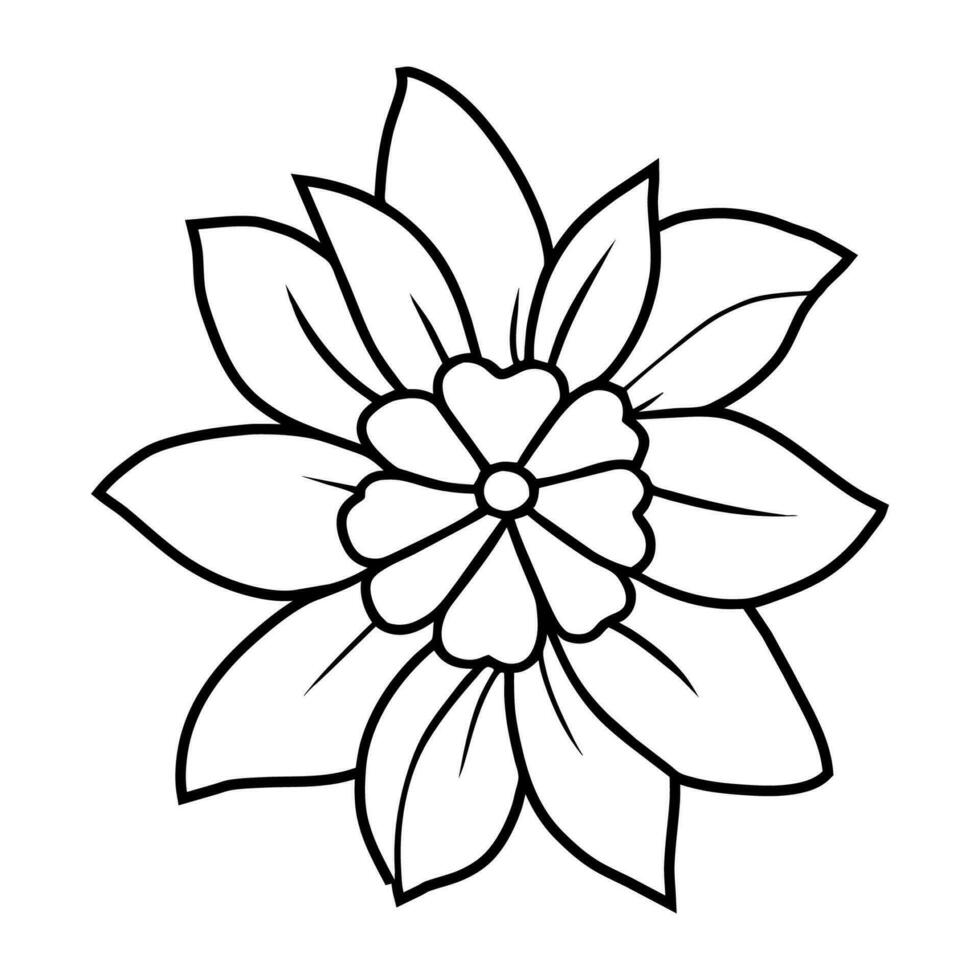 Hand drawn simple flower illustration vector