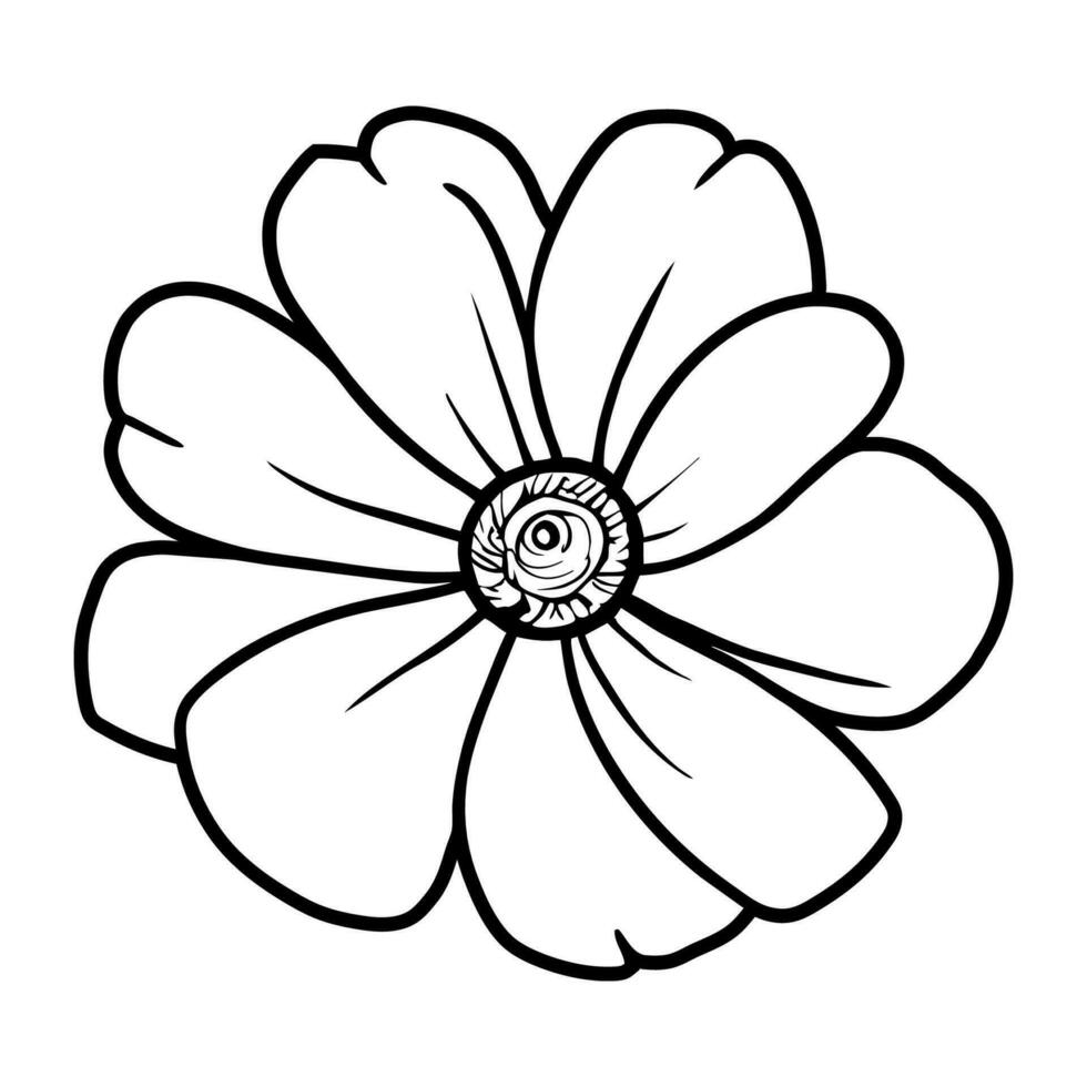 Hand drawn simple flower illustration vector