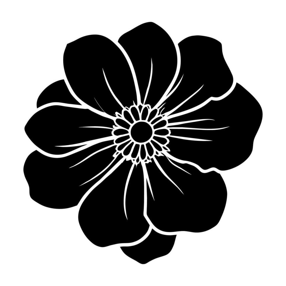 Hand drawn simple flower illustration vector