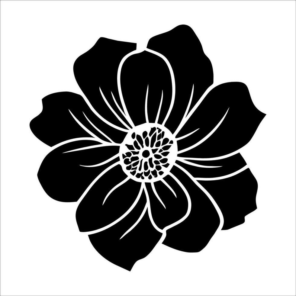 Hand drawn simple flower illustration vector