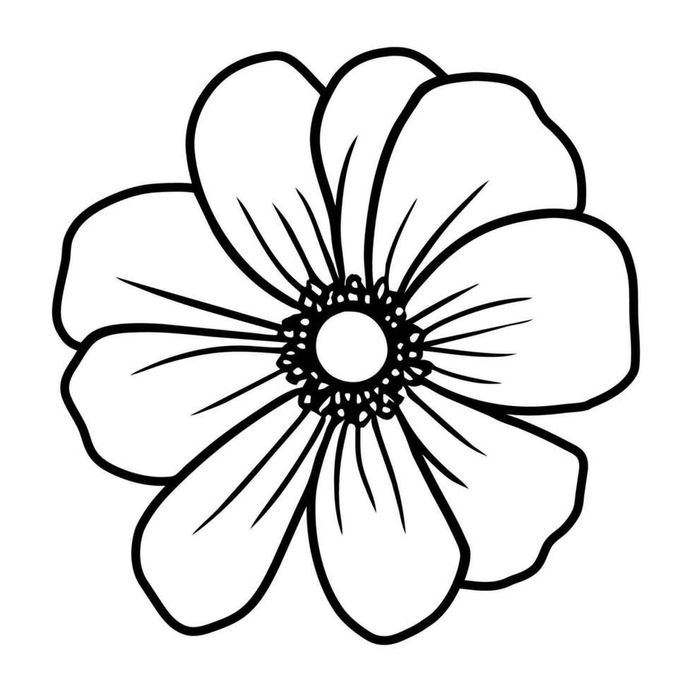 Hand drawn simple flower illustration vector