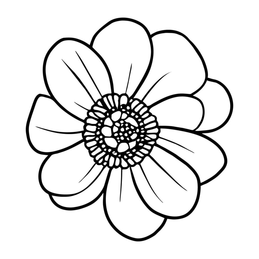 Hand drawn simple flower illustration vector