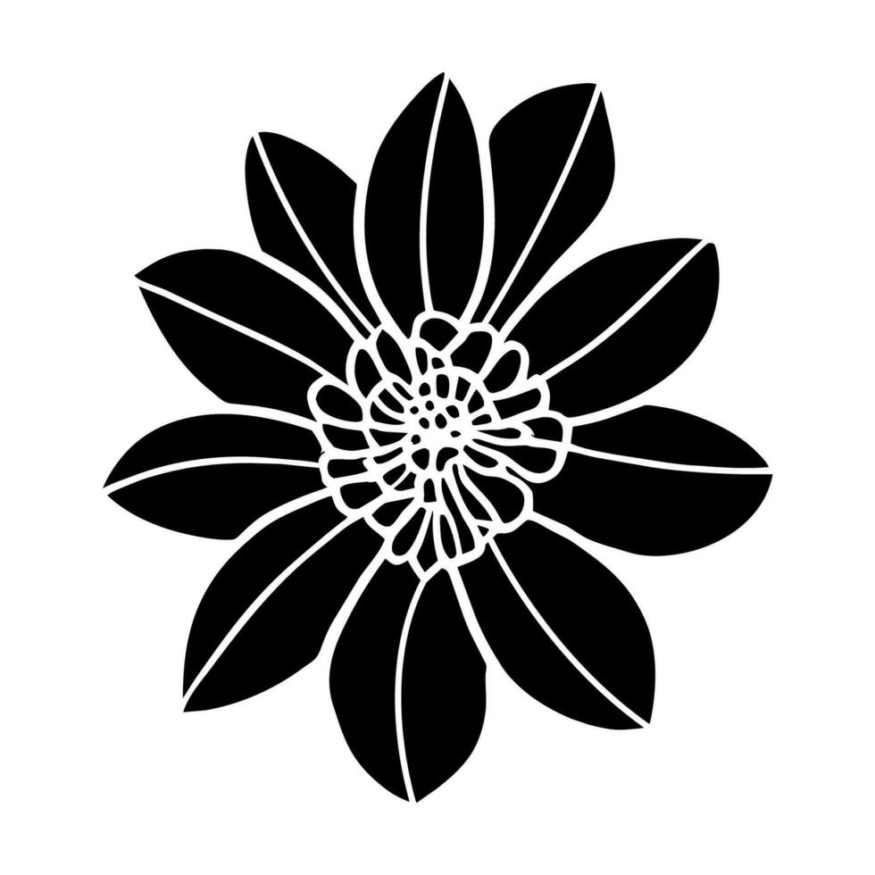 Hand drawn simple flower illustration vector
