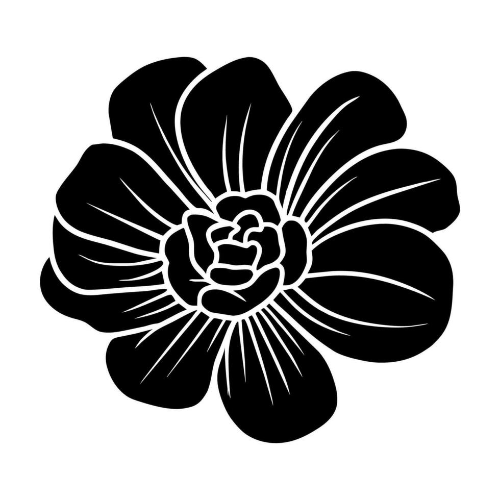 Hand drawn simple flower illustration vector