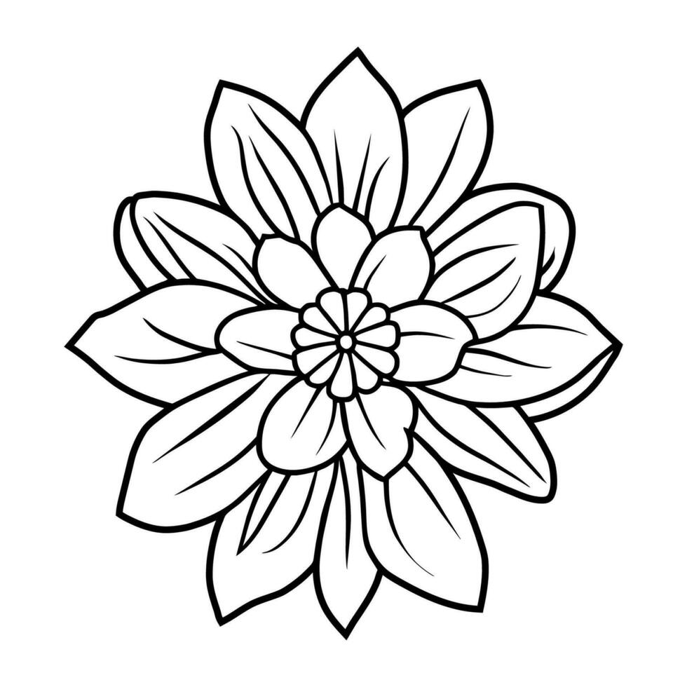 Hand drawn simple flower illustration vector