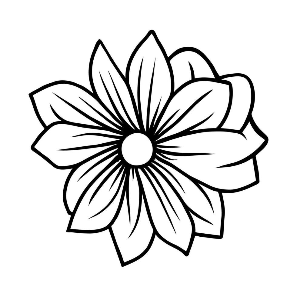 Hand drawn simple flower illustration vector