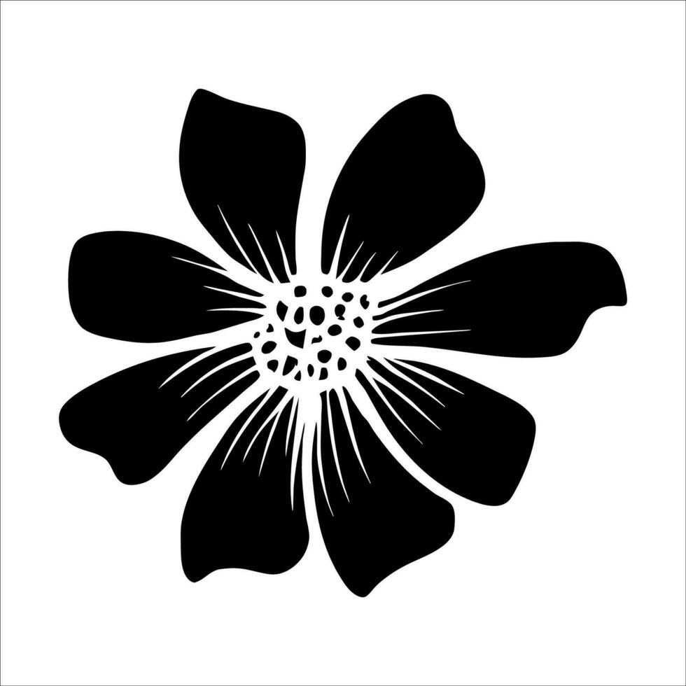 Hand drawn simple flower illustration vector