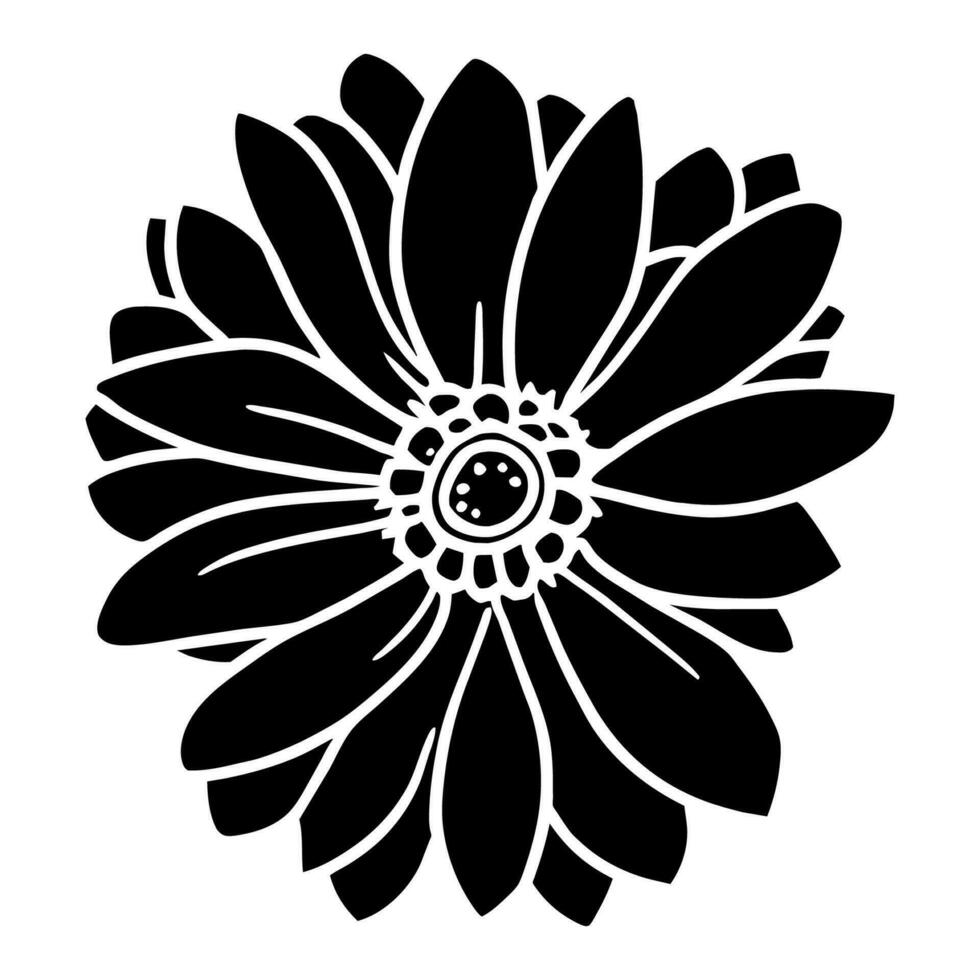 Hand drawn simple flower illustration vector