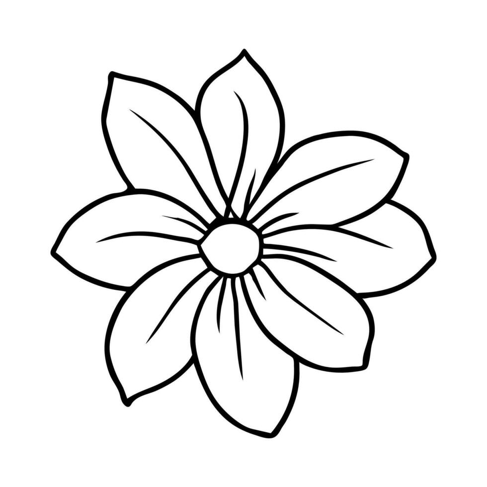 Hand drawn simple flower illustration vector