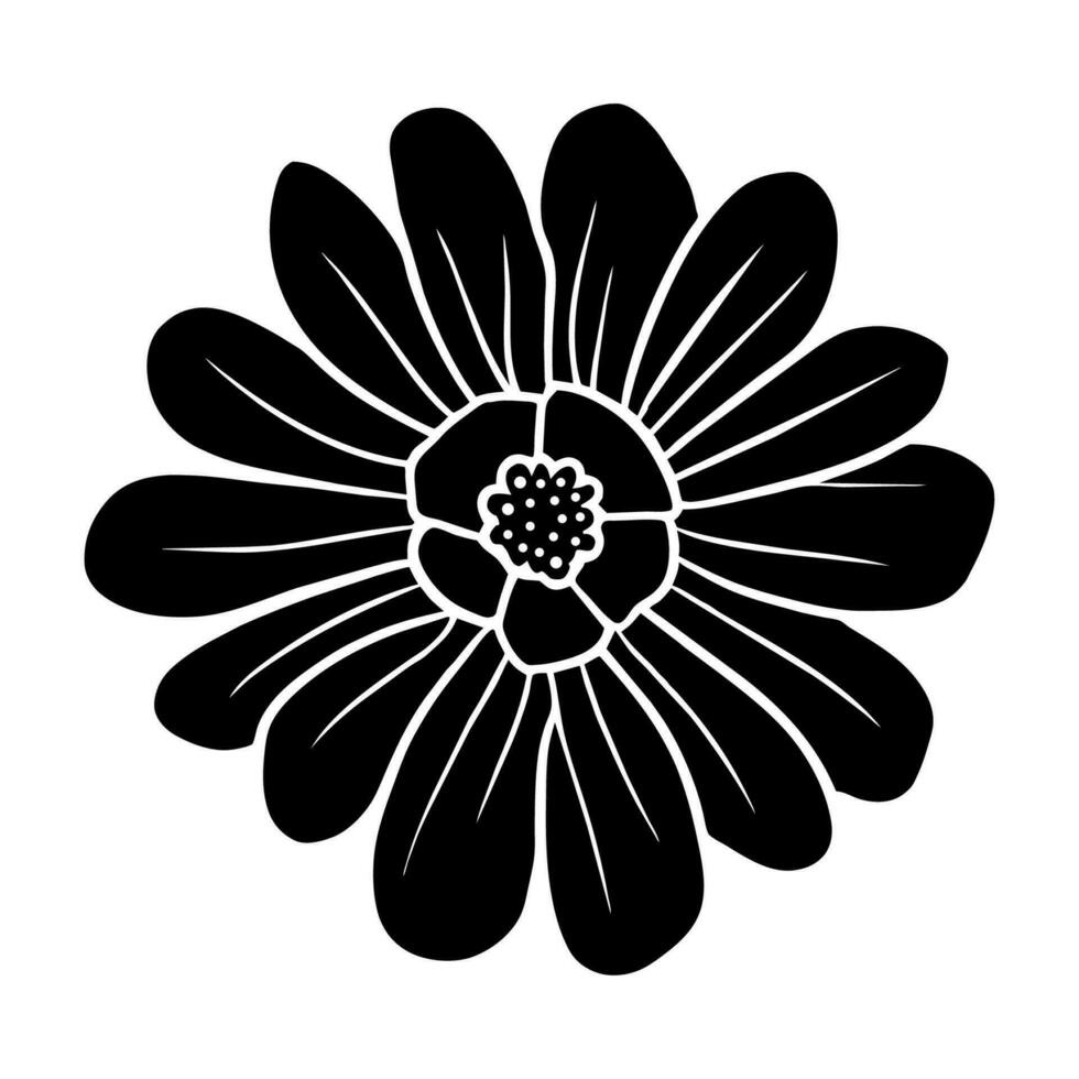 Hand drawn simple flower illustration vector