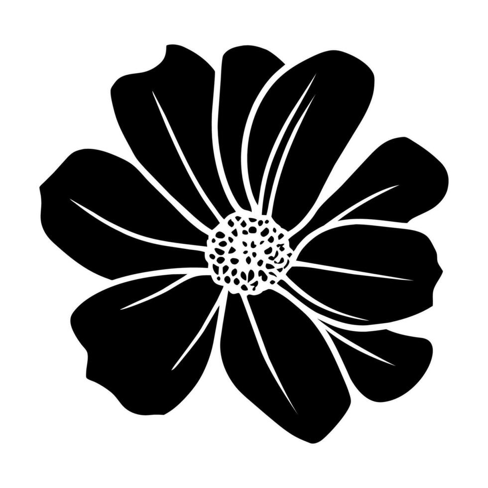 Hand drawn simple flower illustration vector