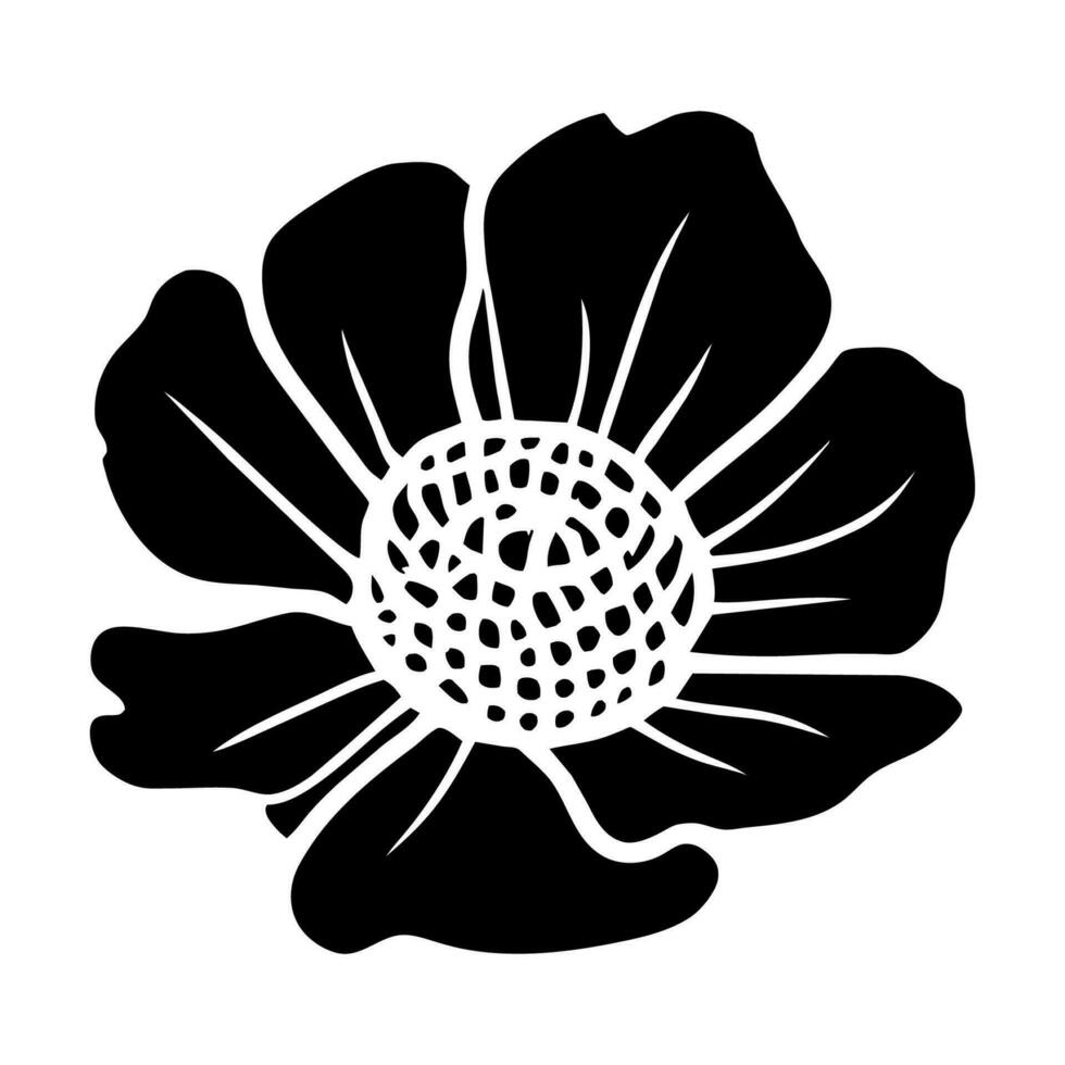 Hand drawn simple flower illustration vector
