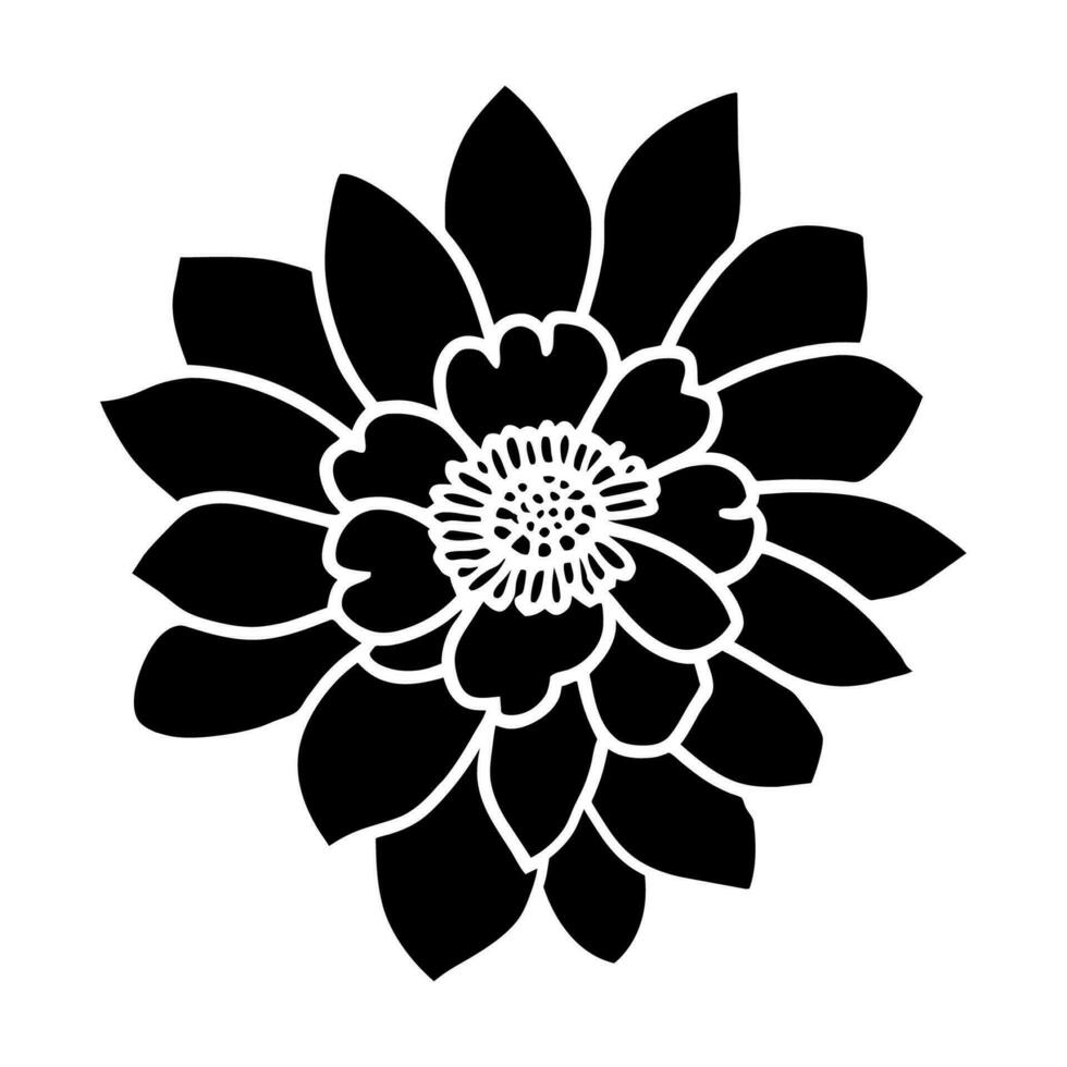 Hand drawn simple flower illustration vector