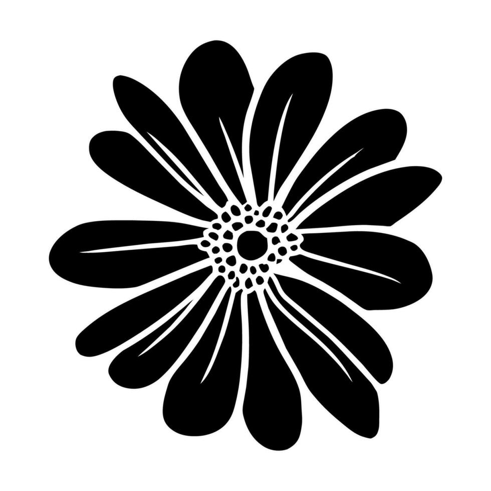 Hand drawn simple flower illustration vector