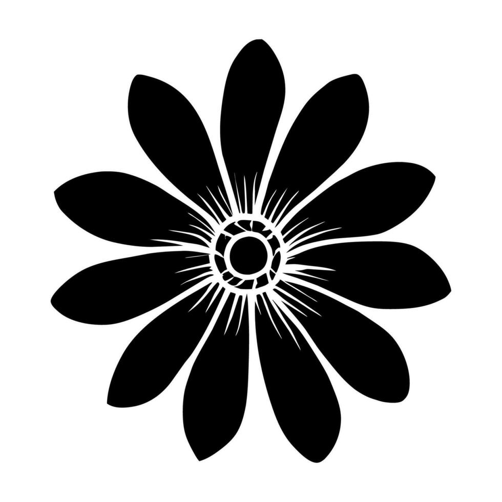 Hand drawn simple flower illustration vector