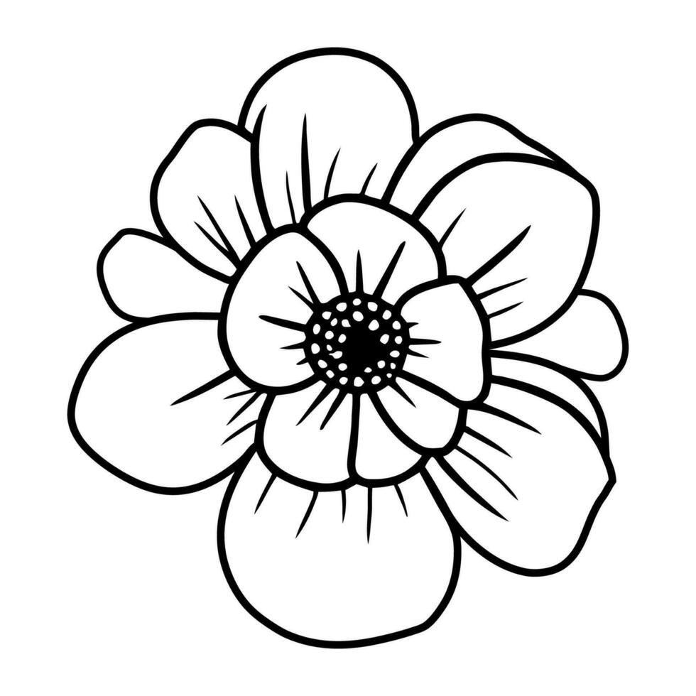 Hand drawn simple flower illustration vector