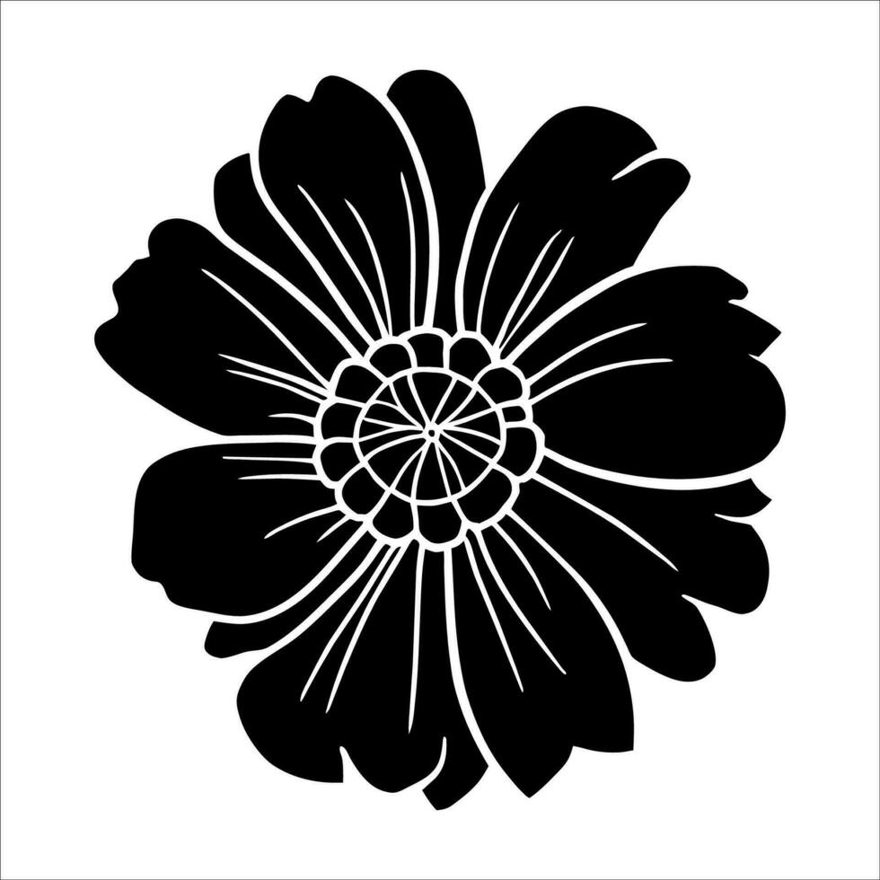 Hand drawn simple flower illustration vector