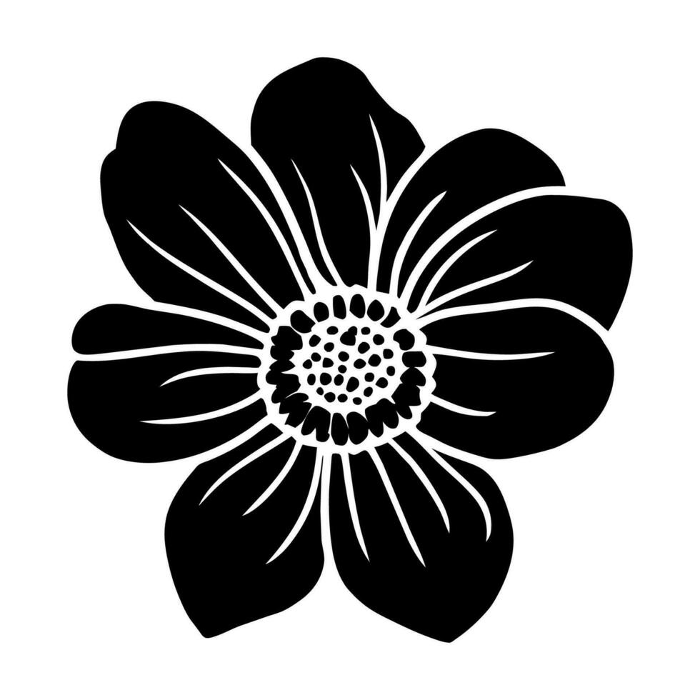 Hand drawn simple flower illustration vector