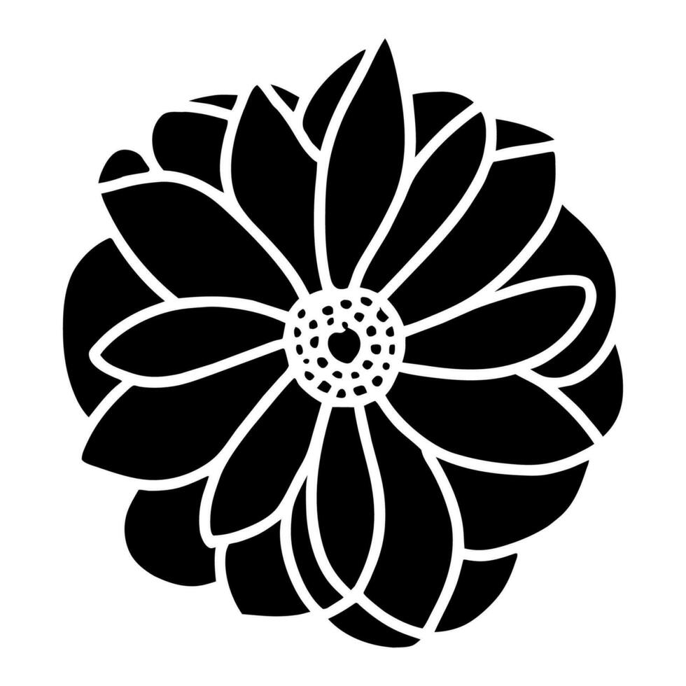 Hand drawn simple flower illustration vector